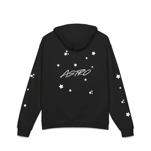 Astro Star Hoodie — Black Relaxed Graphic Hoodie with 'ASTRO' Script - Astro