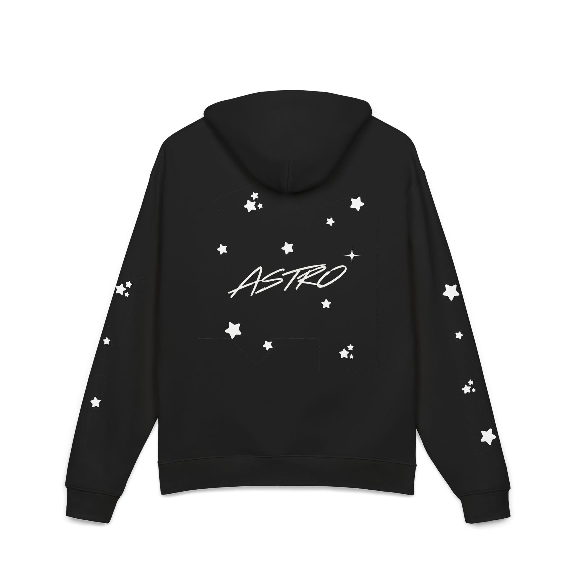 Astro Star Hoodie — Black Relaxed Graphic Hoodie with 'ASTRO' Script - Astro
