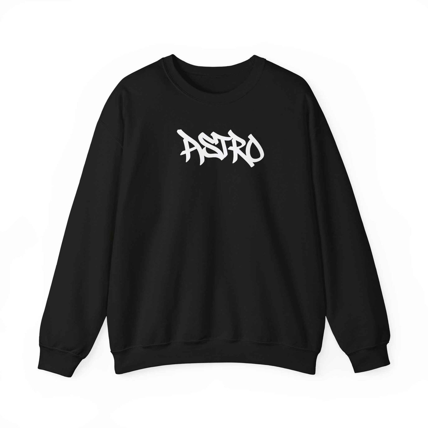 Astro Graffiti Crewneck Sweatshirt — Black Streetwear Pullover