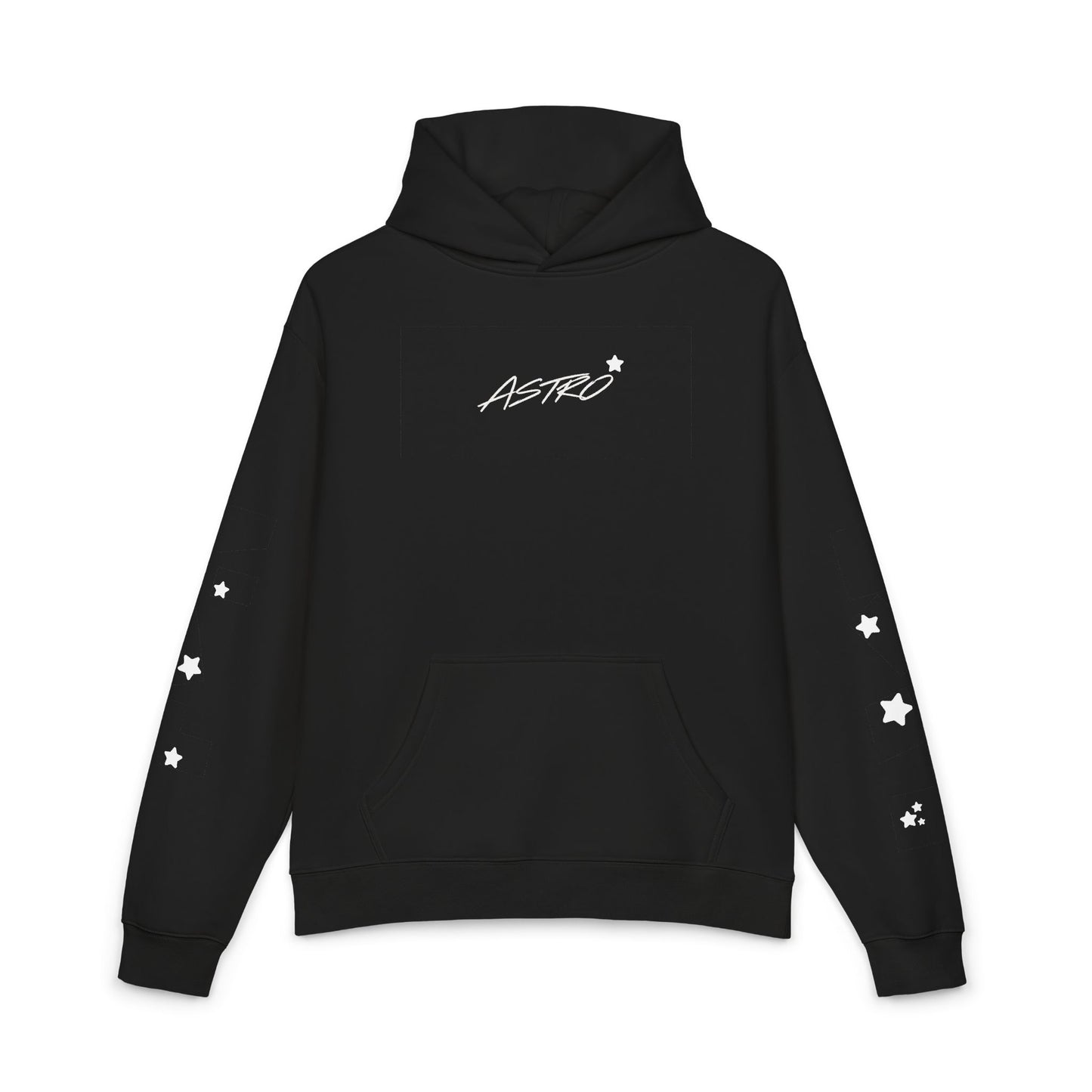 Astro Star Hoodie — Black Relaxed Graphic Hoodie with 'ASTRO' Script - Astro