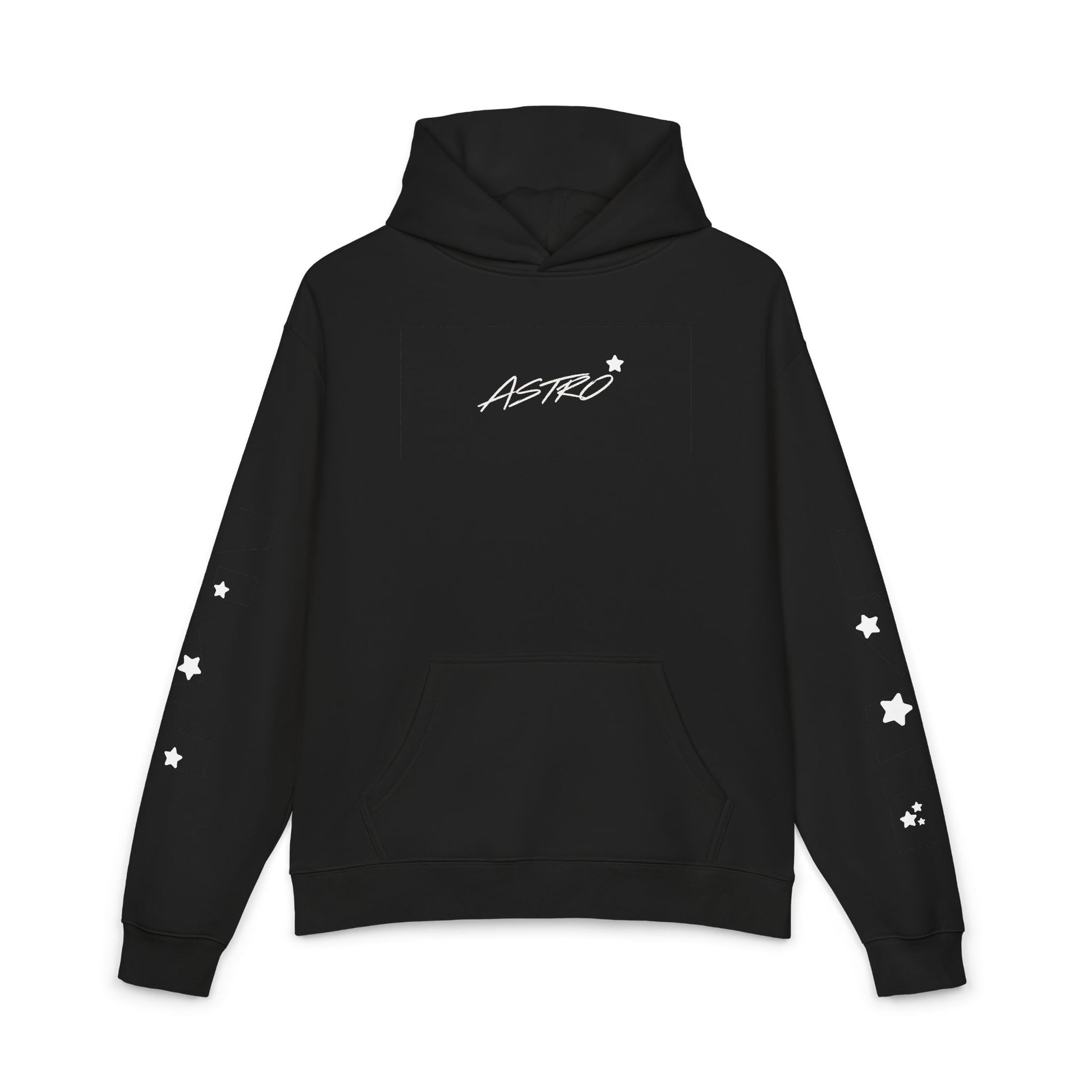 Astro Star Hoodie — Black Relaxed Graphic Hoodie with 'ASTRO' Script - Astro