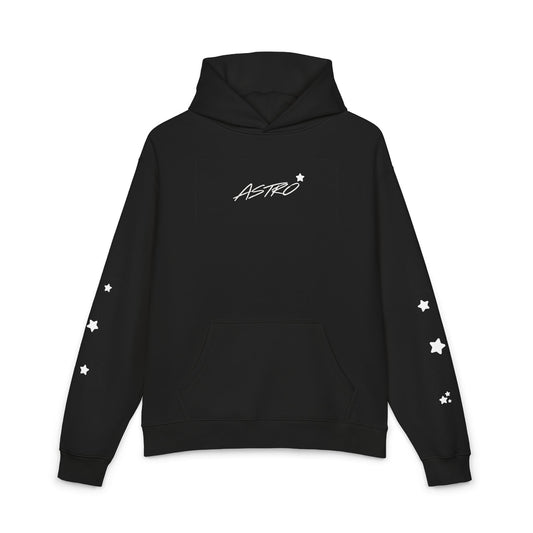 Astro Star Hoodie — Black Relaxed Graphic Hoodie with 'ASTRO' Script - Astro