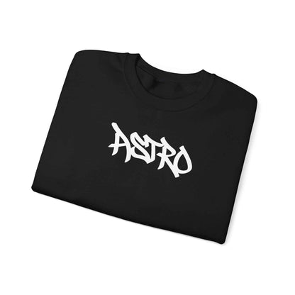 Astro Graffiti Crewneck Sweatshirt — Black Streetwear Pullover